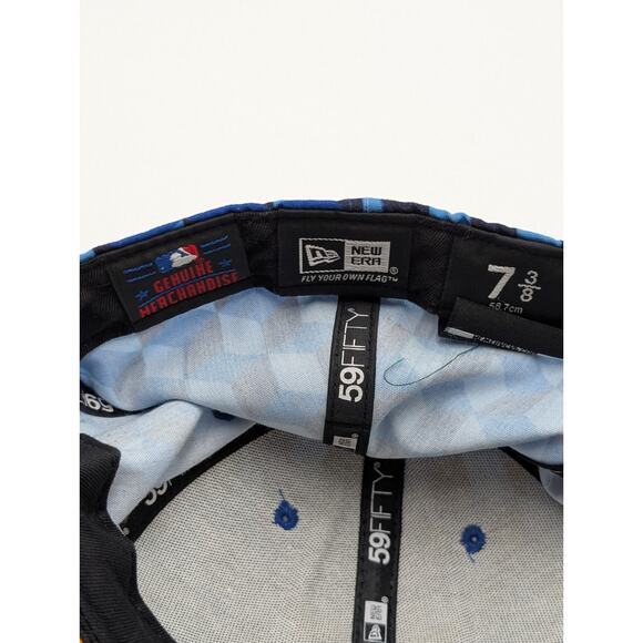 MILWAUKEE BREWERS MLB 59FIFTY NEW ERA 7 3/8 FITTED BLUE Geometric - Picture 5 of 6